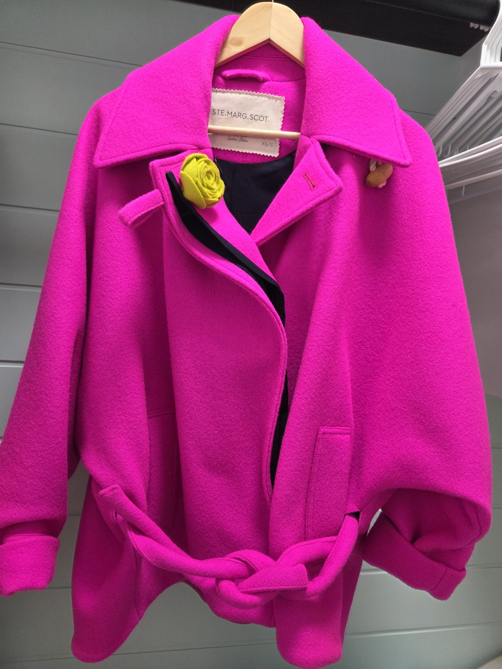 Ste. Marg. Scot. Hot Pink Women's Wool Coat - Limited Edition
